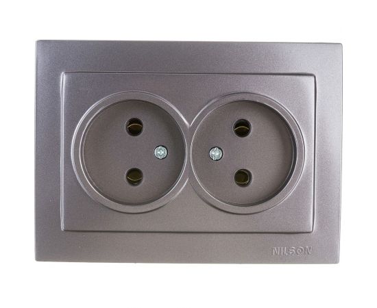Розетка NILSON 2СП антрацит Touran metallic 24161024 