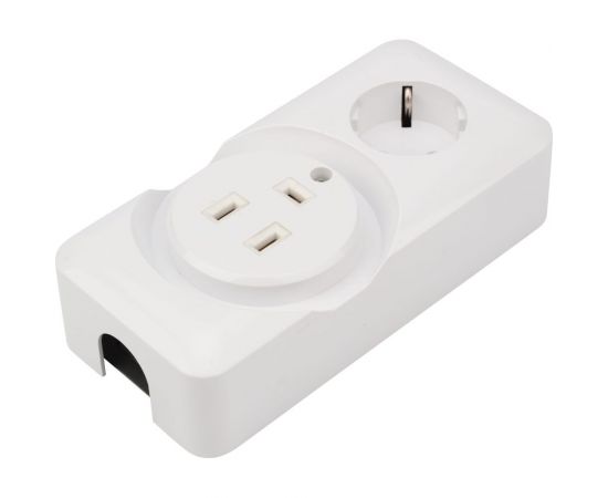 Двойная розетка REXANT РШ-Евро для электроплит 32А+силовая 16А, 250 В, 2Р+РЕ открытой установки белая 11-8982 – изображение 2