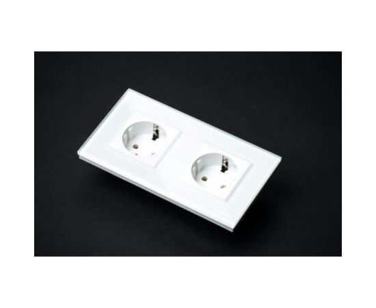 Двухпостовая горизонтальная/вертикальная рамка CGSS стеклянная, белая Эстетика GL-P102-WCG – изображение 2