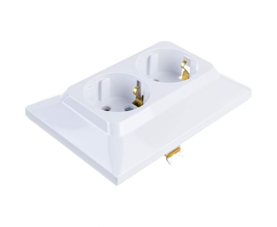 Розетка NE-AD 2-гнезда с заземлением, керамика, 16А, 250В, Aras, Белый, 93-110-85-P – изображение 2