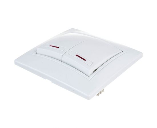 Двойной выключатель с подсветкой Intro 1Э10501 10А, 250В, СУ, б.л., Plano Б0038826 – изображение 2