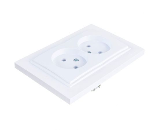 2-местная розетка MONO ELECTRIC без заземления DESPINA белый 102-190005-121 – изображение 2