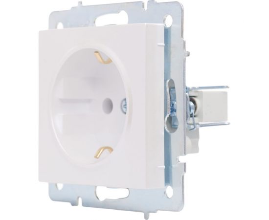 Розетка Lezard VESNA с заземлением, ПБТ, жемчужно-белый перламутр 742-3088-122B – изображение 2
