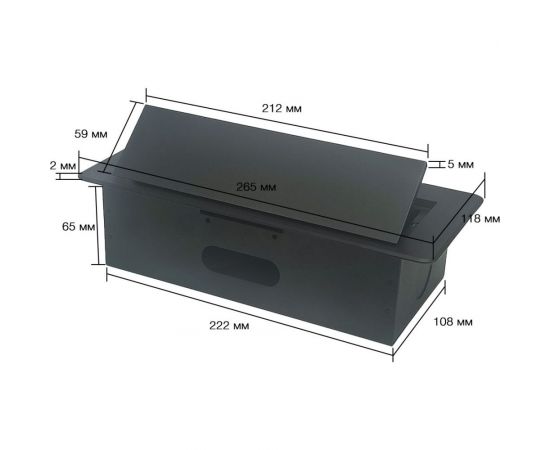 Горизонтальная выдвижная розетка ROCKETSOCKET 2 Euro 16A, USB type A+C с блоком 18W AMARL-2EU2AC-12 X866035534 – изображение 2