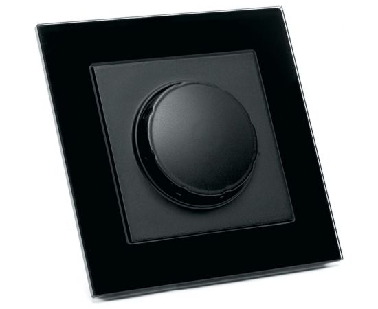 Диммирующий выключатель STEKKER 250В, 500W, серия Катрин, со стеклянной рамкой, черный 39508 – изображение 2
