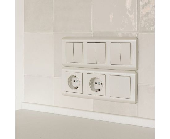 Двухклавишный выключатель WERKEL W1120013 перламутровый рифленый a051172 – изображение 2