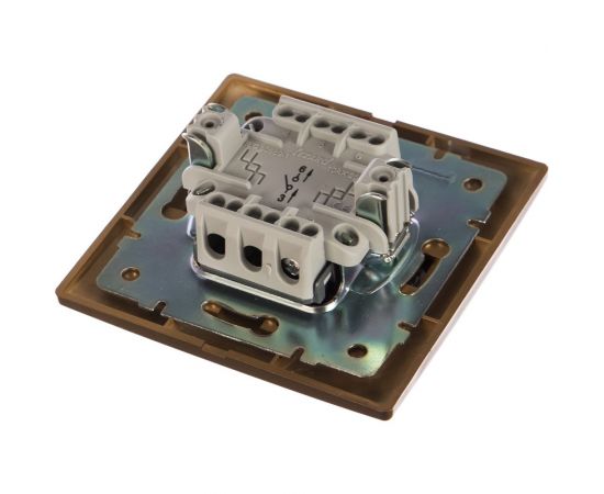 Выключатель Lezard MIRA металлик золотой, со вставкой 701-1313-100 – изображение 2