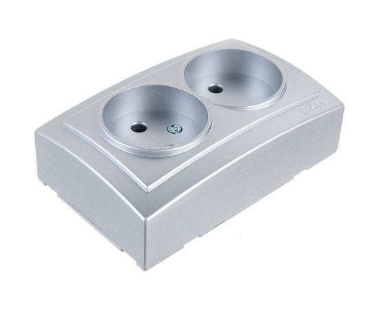 Розетка NILSON 2ОП серебро Themis metallic 26131024 – изображение 2