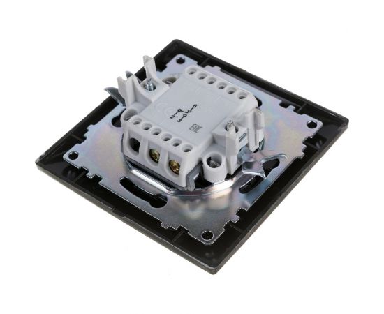 1-клавишный выключатель на 2 направления TDM 10А старинное серебро Лама SQ1815-0648 – изображение 2