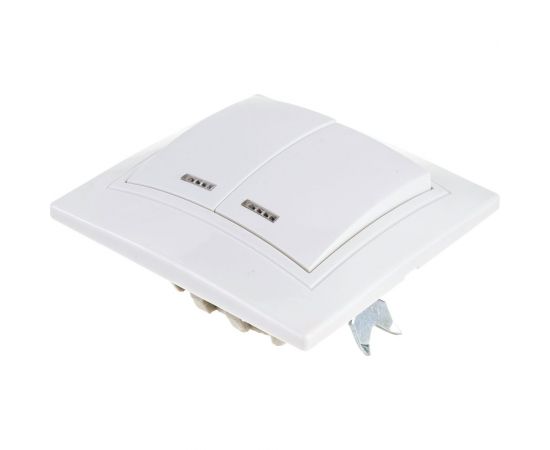 Двухклавишный выключатель TDM с подсветкой, белый Таймыр SQ1814-0005 – изображение 2