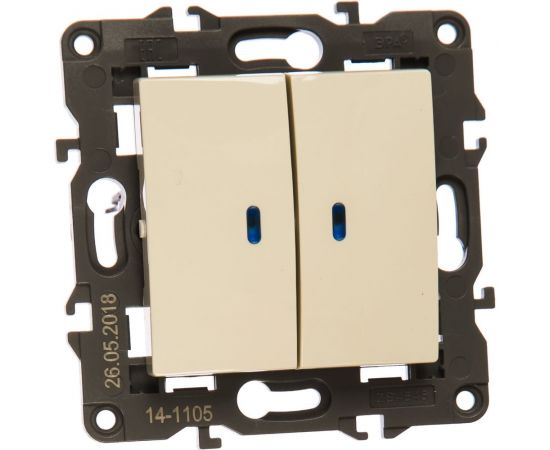 Двойной выключатель с подсветкой ЭРА 14-1105-02 10АХ-250В, IP20, Elegance, слоновая кость Б0034238 – изображение 2