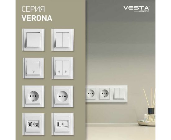 Двойная розетка Vesta Electric vesta-electric verona для сетевого кабеля lan+tv FRZTV020102BEL – изображение 2