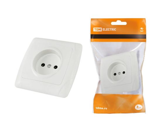 Розетка, белая 2П 10А 250В TDM Онега SQ1805-0015 – изображение 2