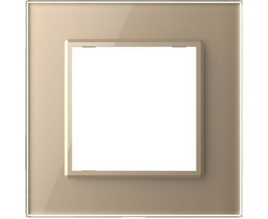 Рамка для розетки LIVOLO 1 пост, цвет золотой, стекло BB-C7-SR-13 – изображение 2
