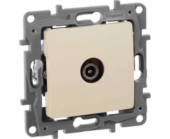 Механизм TV-розетки Legrand СП Etika проходная 15дБ слоновая кость Leg 672363 1066945 – изображение 2
