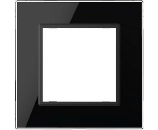 Рамка для розетки LIVOLO 1 пост, цвет черный, стекло BB-C7-SR-12 – изображение 2