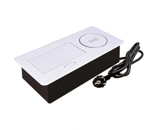 Выдвижная розетка (выдвижной блок розеток) SETE 1 EURO розетка, 2 USB, беспроводная зарядка SBT-1UCW-10 – изображение 2