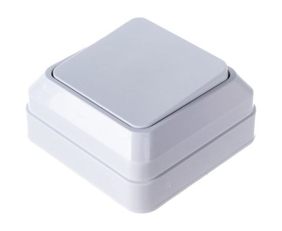 Одноклавишный выключатель Intro Quadro 2-101-01 10А-250В, IP20, открытая установка, белый, Б0053733 – изображение 2