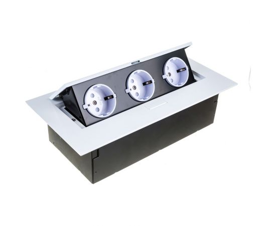 Выдвижной встраиваемый розеточный блок GTV на 3 EURO розетки AE-BP03GS-10 – изображение 2