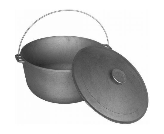 Походный чугунный казан с крышкой TimA 10 л, диам. 300 мм 0710 – изображение 2