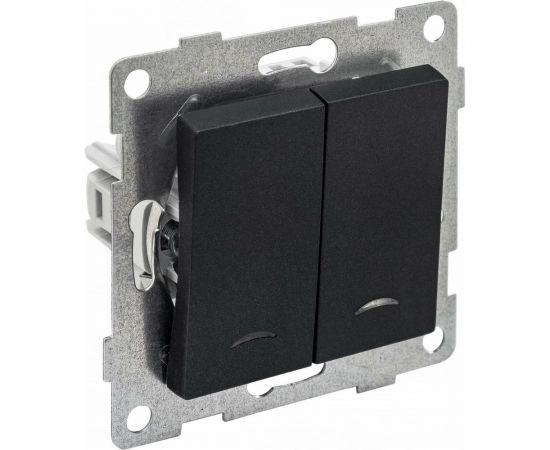 Выключатель GUSI ELECTRIC Ugra 2 клавиши, индикация, СУ, 10А, 250В, графит С11В28-010 – изображение 2