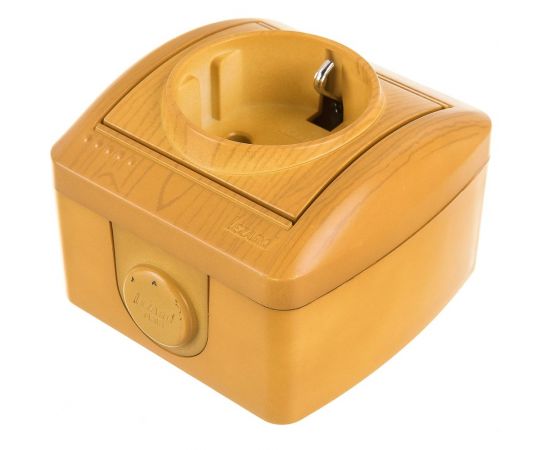 Розетка Lezard NATA с заземлением керамика ольха 710-0700-122 – изображение 2