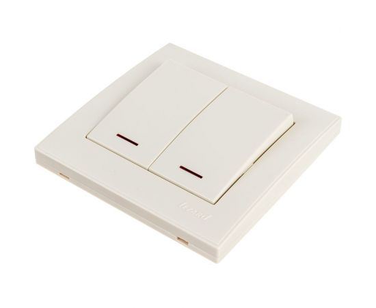 Двойной выключатель с подсветкой LEZARD RAIN крем 703-0303-112 – изображение 2
