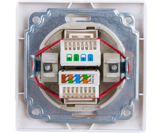 Телефонная розетка RJ11 + компьютерная RJ45, белая TDM Таймыр SQ1814-0023 – изображение 2