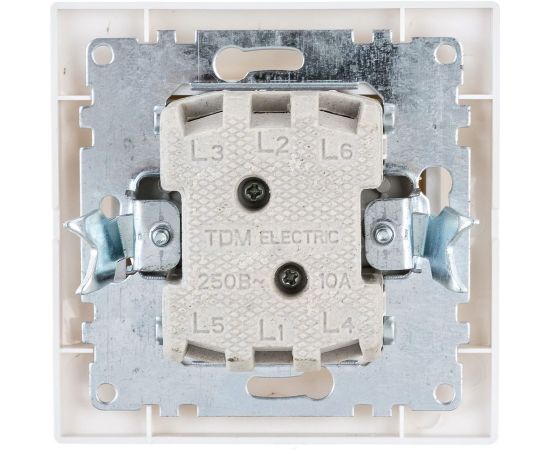 Двухклавишный выключатель TDM с подсветкой, белый Таймыр SQ1814-0005 – изображение 3