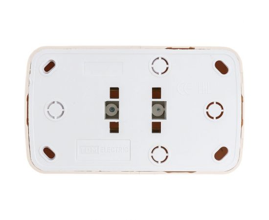 Двойная розетка TDM 2П открытой установки IP20 10А, слоновая кость Дача Народная SQ1824-0022 – изображение 3