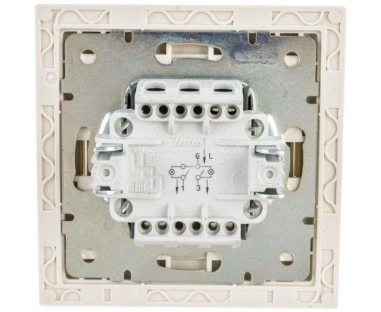 Двойной выключатель с подсветкой LEZARD RAIN крем 703-0303-112 – изображение 3