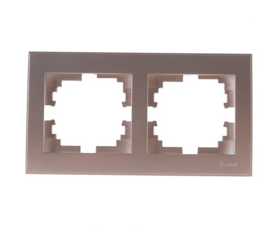 Двухместная горизонтальная рамка LEZARD RAIN с вст. цв. бронза матовый 703-3131-147 – изображение 3
