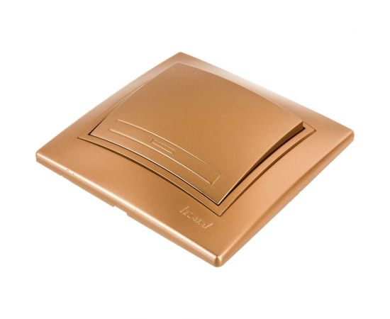 Выключатель Lezard MIRA металлик золотой, со вставкой 701-1313-100 – изображение 3