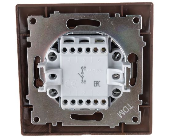 1-клавишный выключатель TDM 10А венге Лама SQ1815-0401 – изображение 3