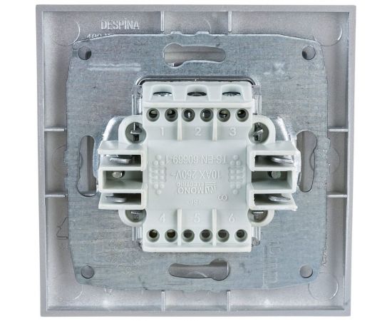 Двухклавишный выключатель MONO ELECTRIC Despina, серебро 102-212125-102 – изображение 3
