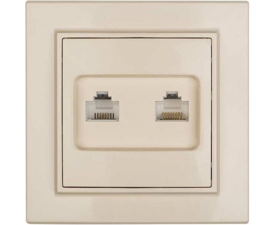 2-местная розетка EKF Минск RJ-45 СП бежевый ERK02-035-20 – изображение 3