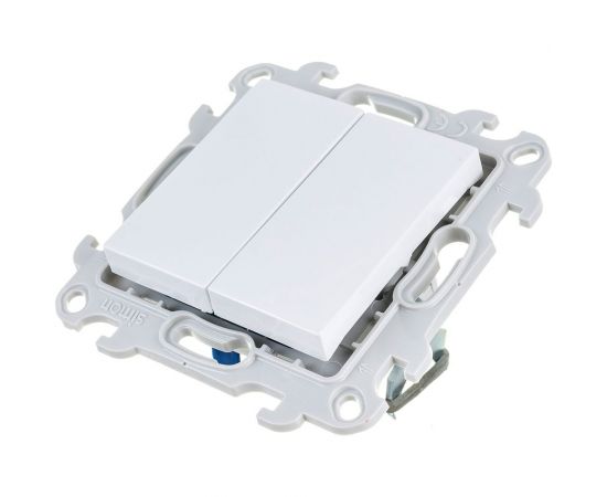 Двухклавишный выключатель Simon белый 2450398-030 – изображение 3