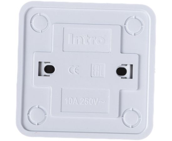Одноклавишный выключатель Intro Quadro 2-101-01 10А-250В, IP20, открытая установка, белый, Б0053733 – изображение 3