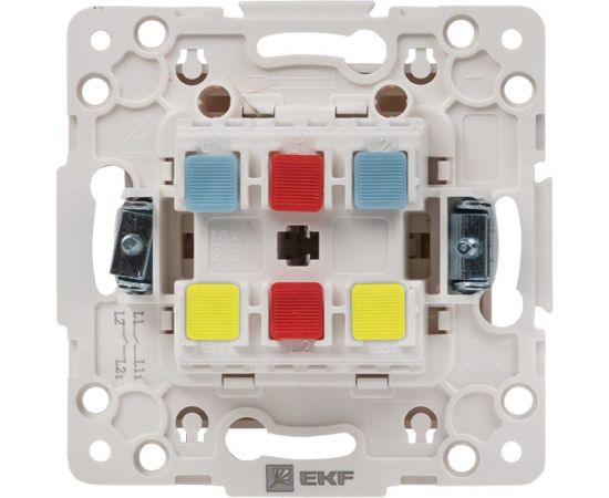 Механизм проходного выключателя EKF Стокгольм 2-клавишного, 10А белый PROxima EYV10-027-10 – изображение 3
