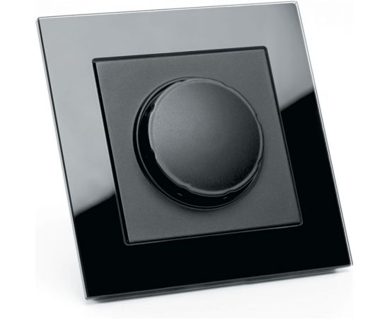 Диммирующий выключатель STEKKER 250В, 500W, серия Катрин, со стеклянной рамкой, черный 39508 – изображение 4