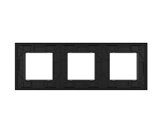 Рамка для розетки LIVOLO 3 поста, цвет черный, стекло BB-C7-SR/SR/SR-12 – изображение 4