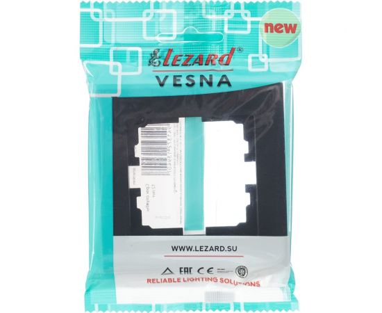 1-ая горизонтальная рамка Lezard VESNA без вставки, чёрный бархат 742-4200-146 – изображение 4