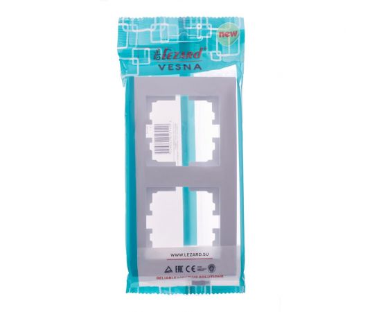 2-ая вертикальная рамка Lezard VESNA без вставки, белая 742-0200-152 – изображение 4