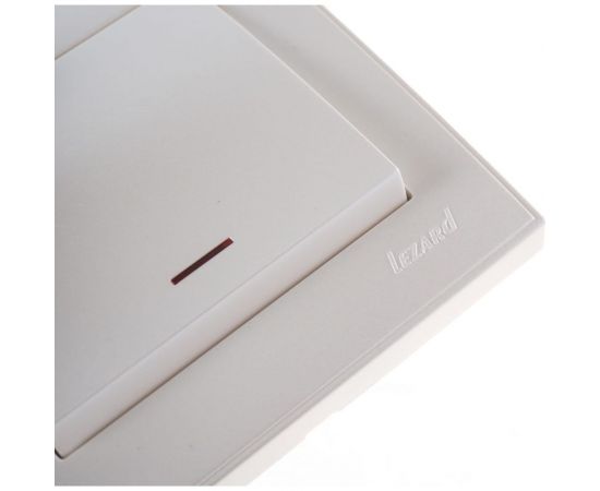 Выключатель с подсветкой LEZARD RAIN жемчужно-белый металлик 703-3030-111 – изображение 4