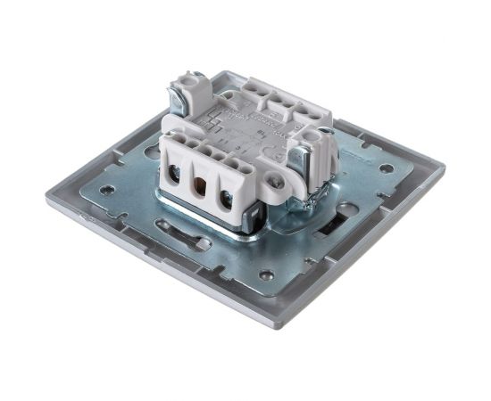 Двойной выключатель Lezard MIRA с подсветкой, метал серый, со вставкой 701-1010-112 – изображение 4