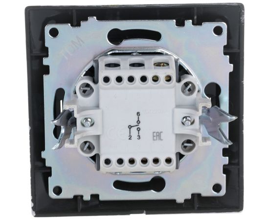 1-клавишный выключатель на 2 направления TDM 10А старинное серебро Лама SQ1815-0648 – изображение 4