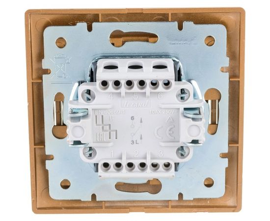 Выключатель Lezard MIRA металлик золотой, со вставкой 701-1313-100 – изображение 4