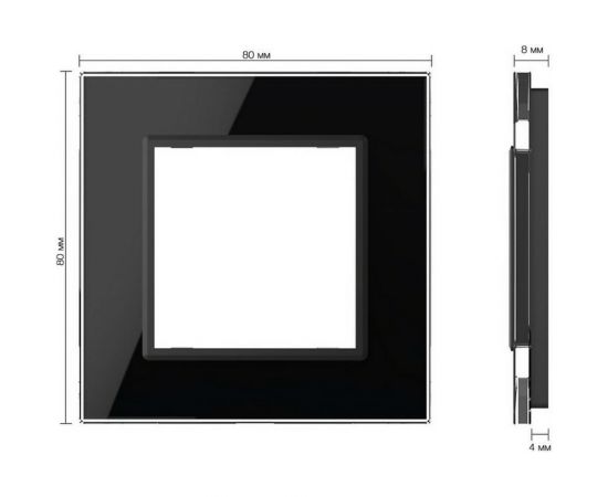 Рамка для розетки LIVOLO 1 пост, цвет черный, стекло BB-C7-SR-12 – изображение 5
