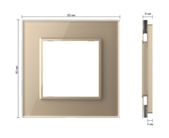 Рамка для розетки LIVOLO 1 пост, цвет золотой, стекло BB-C7-SR-13 – изображение 5