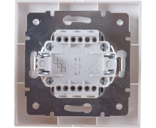 Выключатель с подсветкой LEZARD RAIN жемчужно-белый металлик 703-3030-111 – изображение 6